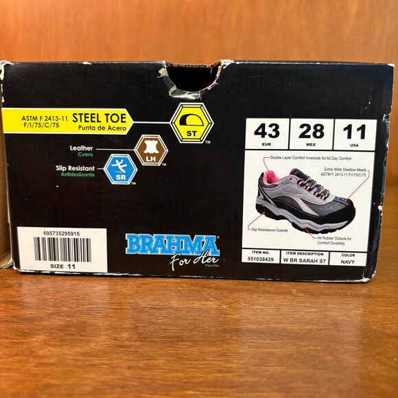Brahma for Her Steel Toe Work Sneakers Sarah St in Navy size 11 - Picture 10 of 10